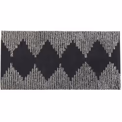 Cotton Area Rug 80 x 150 cm Black and White BATHINDA