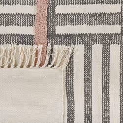 Rectangular Cotton Area Rug 80 x 150 cm Beige and Black MURADIYE