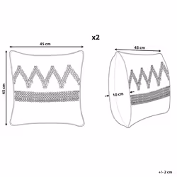 Set of 2 Decorative Cushions EYTELIA Boucle 45 x 45 cm Blue Geometric Pattern
