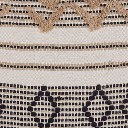 Set of 2 Cotton Cushions Geometric Pattern with Tassels 45 x 45 cm Beige and Black SAMBUCUS