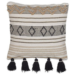 Throw Cushion SAMBUCUS Cotton 45 x 45 cm Beige Geometric Pattern