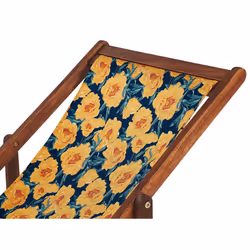Set of 2 Sun Lounger Replacement Fabrics Floral Pattern Yellow ANZIO / AVELLINO