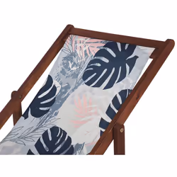 Set of 2 Sun Lounger Replacement Fabrics Palm Leaves Pattern Blue ANZIO / AVELLINO