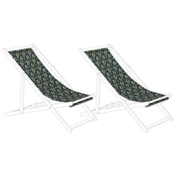 Set of 2 Sun Lounger Replacement Fabrics Olives Pattern ANZIO / AVELLINO