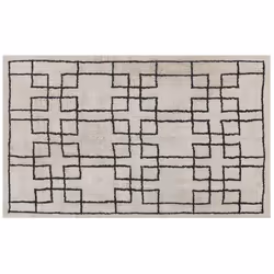 Cotton Area Rug 140 x 200 cm Beige TURHAL