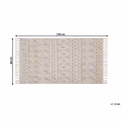 Cotton Area Rug 80 x 150 cm Beige DIDIM