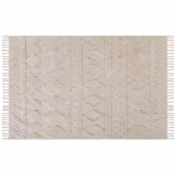 Cotton Area Rug 140 x 200 cm Beige DIDIM