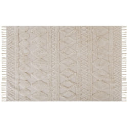 Cotton Area Rug 140 x 200 cm Beige DIDIM