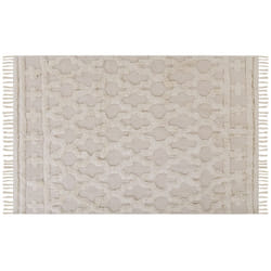 Cotton Area Rug 140 x 200 cm Beige SULUOVA