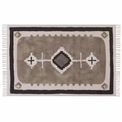 Cotton Area Rug 140 x 200 cm Beige GEYVE