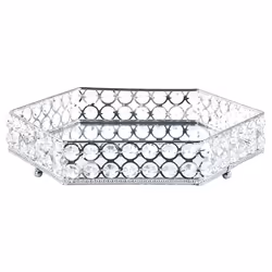 Decorative Tray VATAN Mirrored Glass Silver