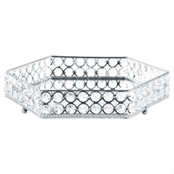 Decorative Tray VATAN Mirrored Glass Silver