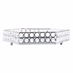 Decorative Tray VATAN Mirrored Glass Silver