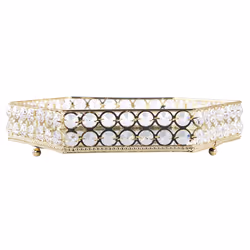 Decorative Tray VATAN Mirrored Glass Gold