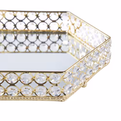 Decorative Tray VATAN Mirrored Glass Gold - Additional view 4