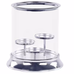 Candle Holder CILEGON Glass 24 cm Silver