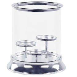 Candle Holder CILEGON Glass 24 cm Silver