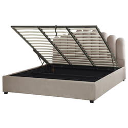 Ottoman Bed Velvet VINCENNES 180 x 200 cm (EU Super King) Taupe
