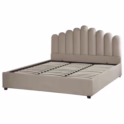 Ottoman Bed Velvet VINCENNES 180 x 200 cm (EU Super King) Taupe