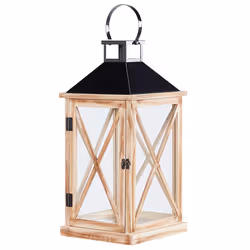 Lantern TELAGA Pine Wood 61 cm Light Brown