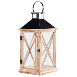 Lantern TELAGA Pine Wood 61 cm Light Brown