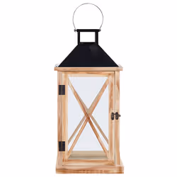 Lantern TELAGA Pine Wood 61 cm Light Brown