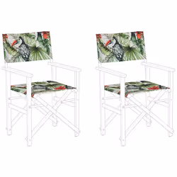 Set of 2 Garden Chair Replacement Fabrics Toucan Pattern CINE