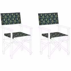 Set of 2 Garden Chair Replacement Fabrics Olives Pattern CINE