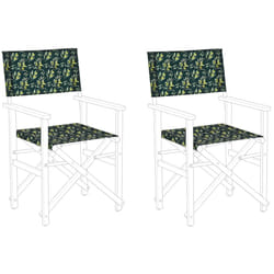 Set of 2 Garden Chair Replacement Fabrics Olives Pattern CINE