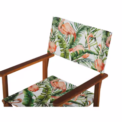 Set of 2 Garden Chair Replacement Fabrics Flamingo Pattern CINE