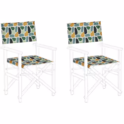 Set of 2 Garden Chair Replacement Fabrics Multicolour CINE