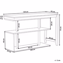 Convertible Desk with Bookshelf CHANDLER White 120 cm 45 cm