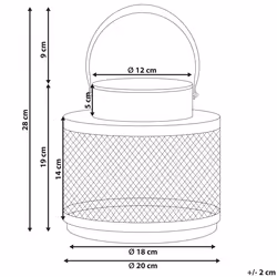 Lantern YAMDENA Metal 19 cm Black