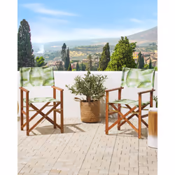 Set of 2 Garden Chairs CINE Acacia Wood Light Green