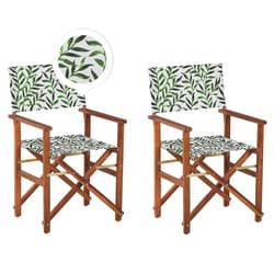 Set of 2 Garden Chairs CINE Acacia Wood Dark Brown