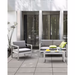 Garden Armchair SALERNO Metal Light Grey