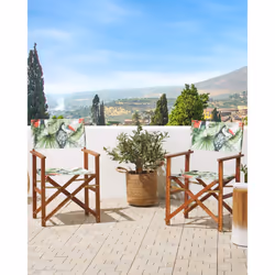 Set of 2 Garden Chairs CINE Acacia Wood Green