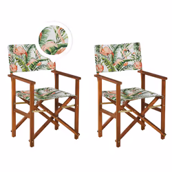 Set of 2 Garden Chairs CINE Acacia Wood Dark Brown