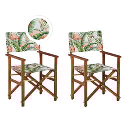 Set of 2 Garden Chairs CINE Acacia Wood Dark Brown