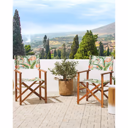 Set of 2 Garden Chairs CINE Acacia Wood Dark Brown