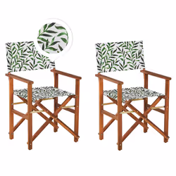 Set of 2 Garden Chairs CINE Acacia Wood Dark Brown