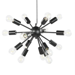 15 Light Metal Pendant Lamp Black BALAGAS