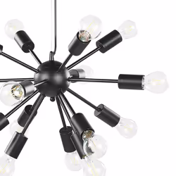 15 Light Metal Pendant Lamp Black BALAGAS