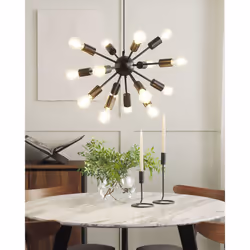 15 Light Metal Pendant Lamp Black BALAGAS