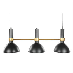 3 Light Pendant Lamp Black and Gold BELES