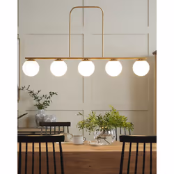 5 Light Metal Pendant Lamp Gold ZIKULI