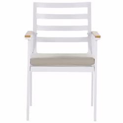 Set of 4 Garden Chairs with Cushions CAVOLI Metal Beige