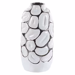 Decorative Vase CENABUM Stoneware 28 cm White