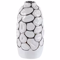 Decorative Vase CENABUM Stoneware 34 cm White