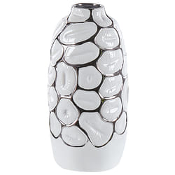 Decorative Vase CENABUM Stoneware 34 cm White